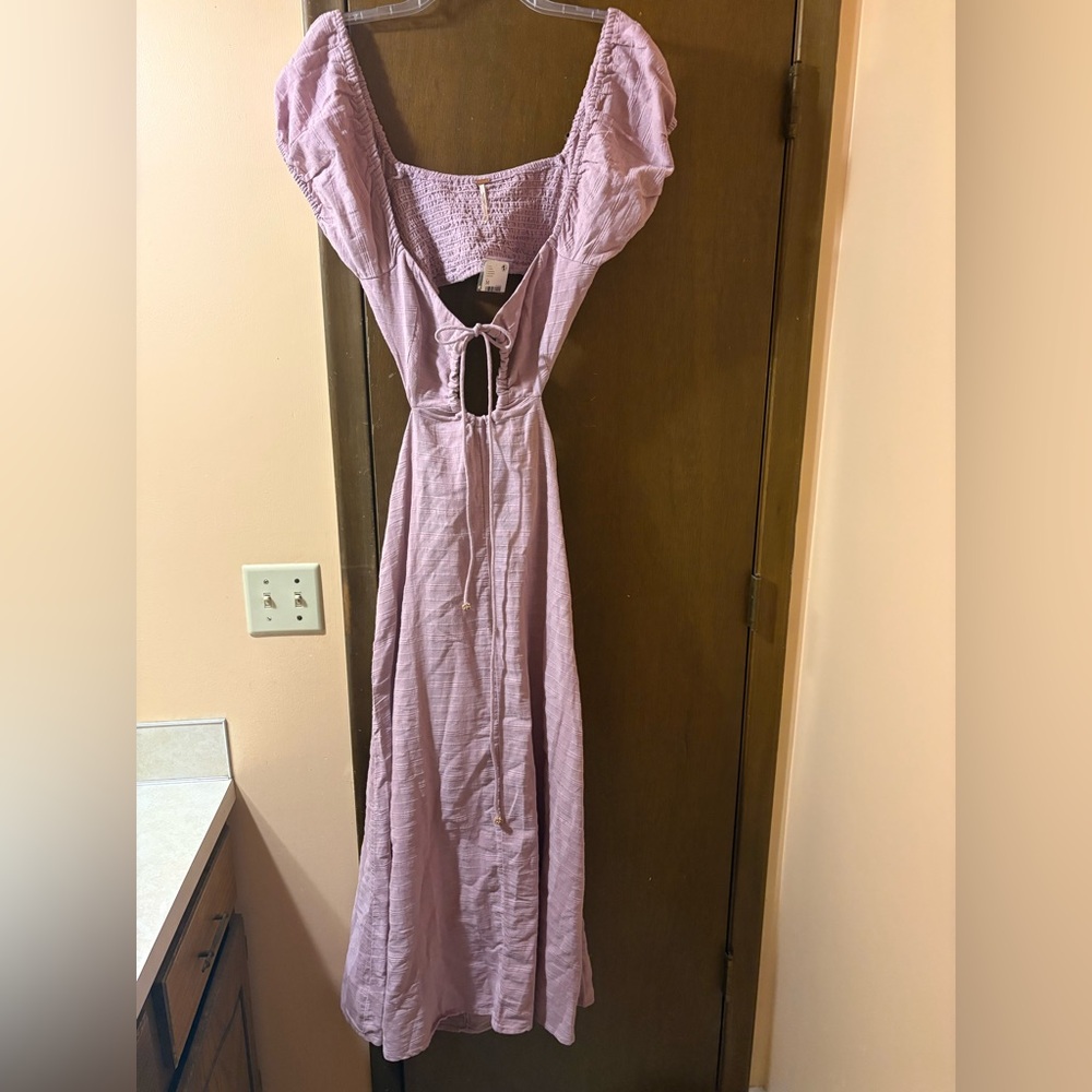 NWT Free People Endless Summer Extra Dose Cut-Out Midi Dress in Lilac - Picture 3 of 10